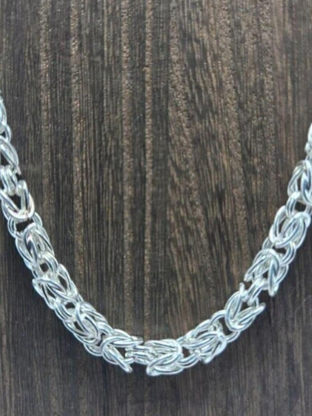 90's Byzantine Necklace Link Single Strand Sterling Clasp Costume Fashion VTG